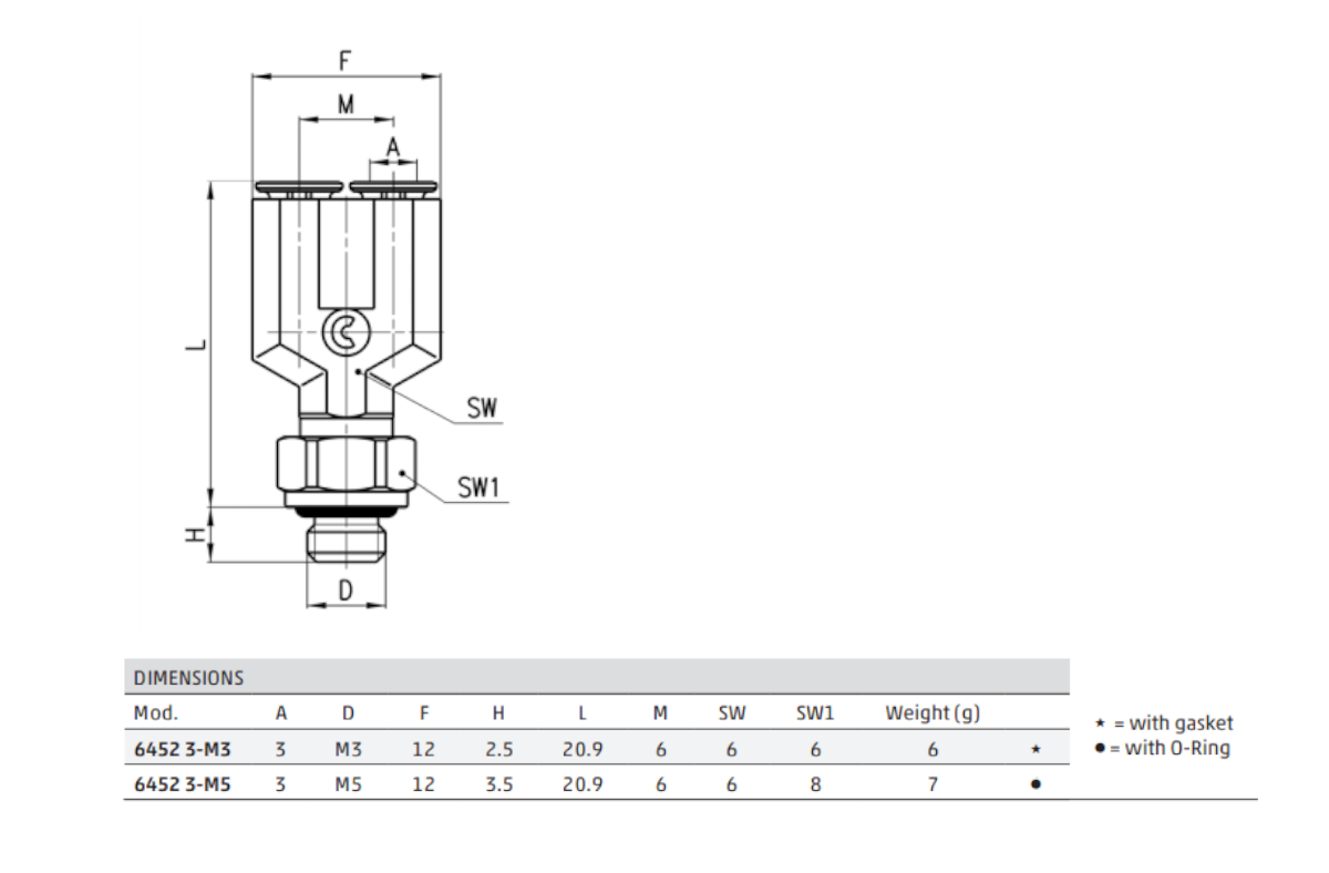 6452 Swivel Y Connector - Parallel