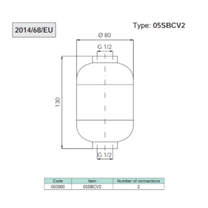 Air Reservoir ø80 x 130 H - G 1/2