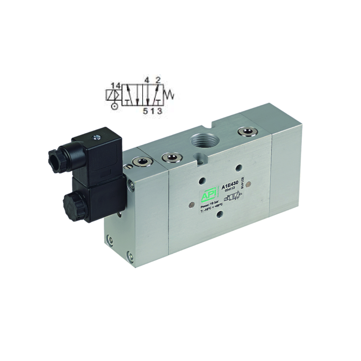 1/2” 5/2 Solenoid/Spring w/ External Air Pilot Electrically Operated Valve