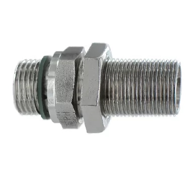 42L DIN 24°  to 1/4"BSPP male bulkhead adapter