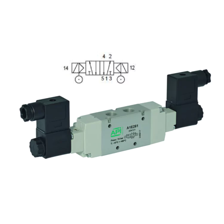 1/4" 5/2 Solenoid/Solenoid & Air Pilot Electrically Operated Valve