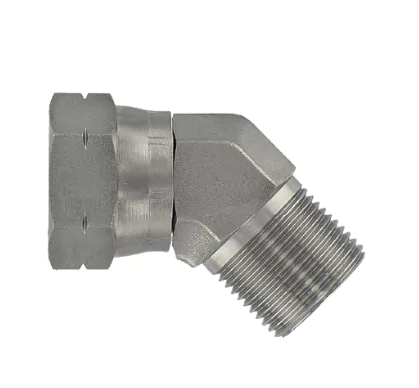3/8" BSPP male to swivel female 45° elbow