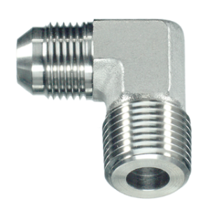 Stainless Steel JIC Male to NPT Male 90° Elbow Adaptor