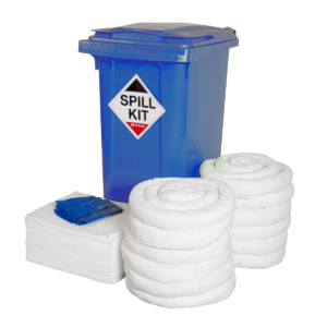 240 Litre Oil & Fuel Spill Kits In Blue Wheelie Bin