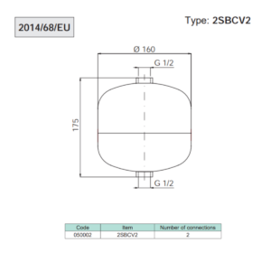 Air Reservoir ø86 x 225 H - G 1/2