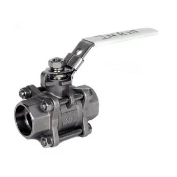 PN82 Stainless Steel 3 Piece Valve 1 1/2" Socket Weld Ends