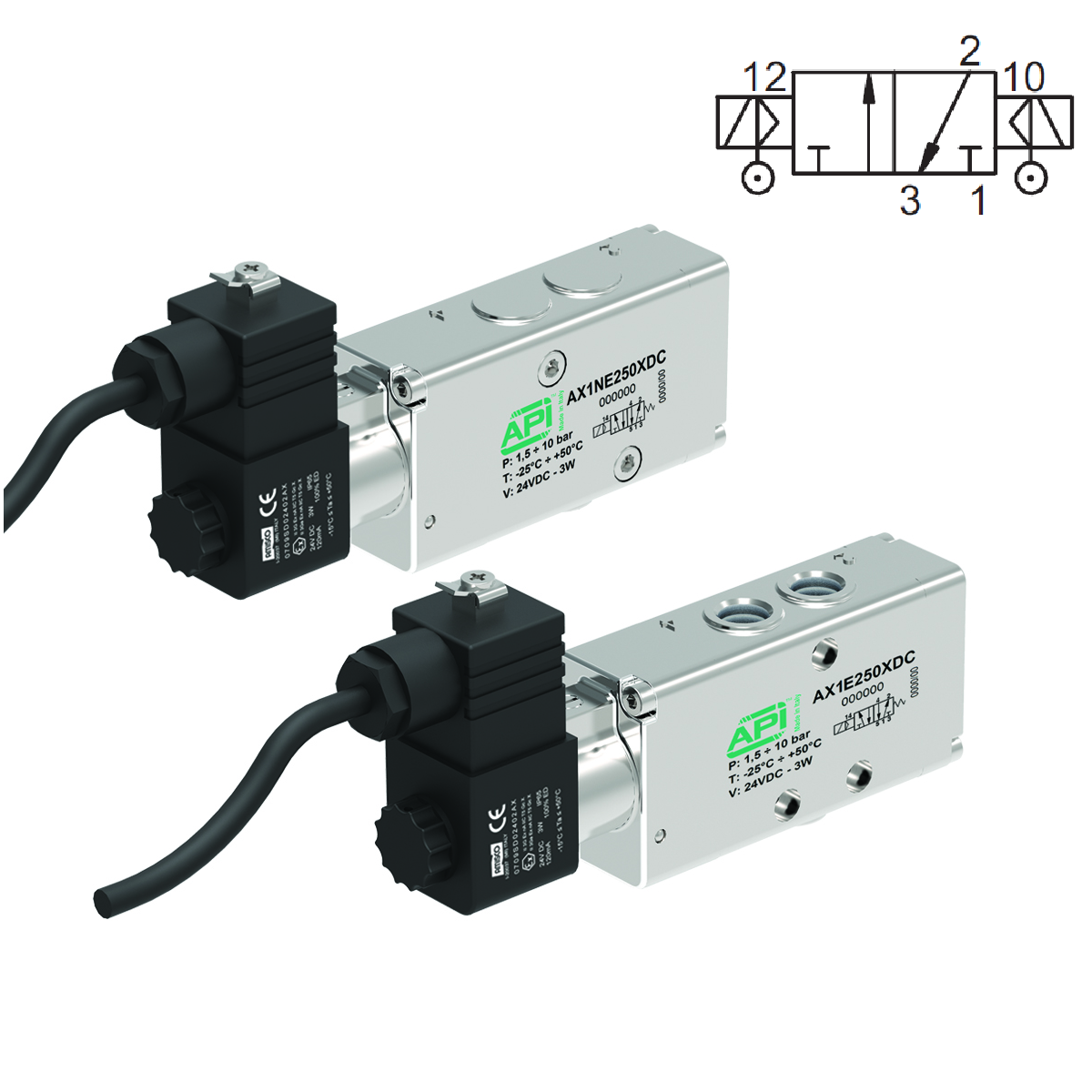 3/2 Solenoid/Solenoid Air Pilot Encapsulated Coil Ex mb In Line & NAMUR (Electrically Operated)