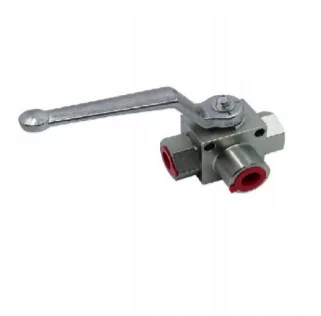 1" BSP 3 way high pressure ball valve 'L' ported 500 bar
