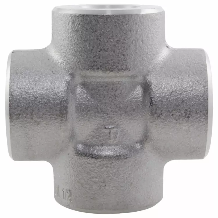 1-1/2" NPT EQUAL CROSS 3000LB 316/L STAINLESS STEEL