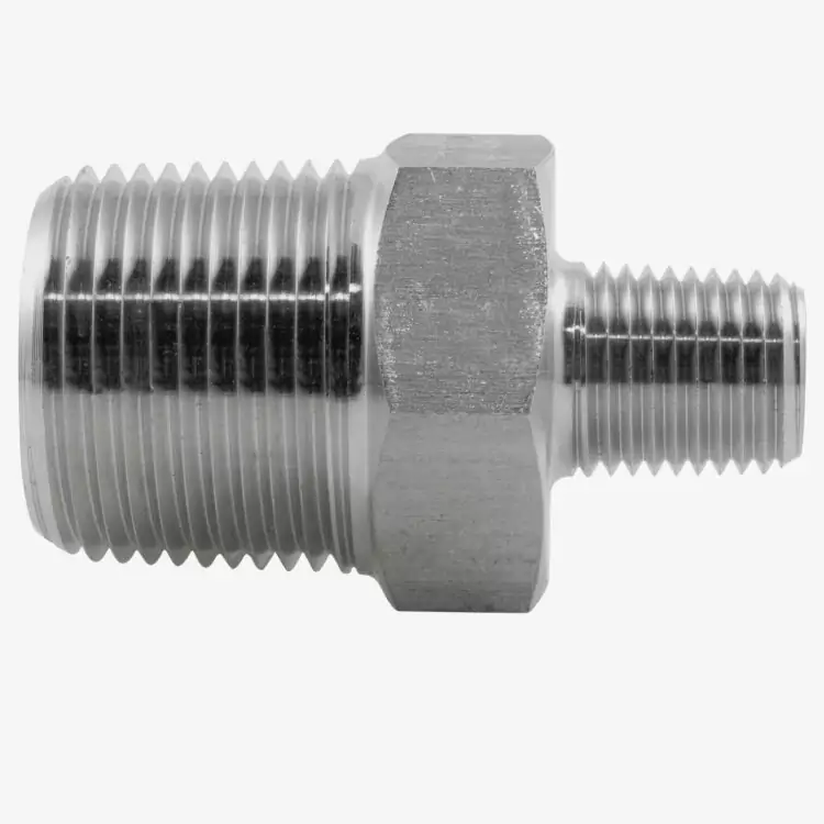 1" X 1/2" NPT REDUCING NIPPLE 3000LB 316L STAINLESS STEEL