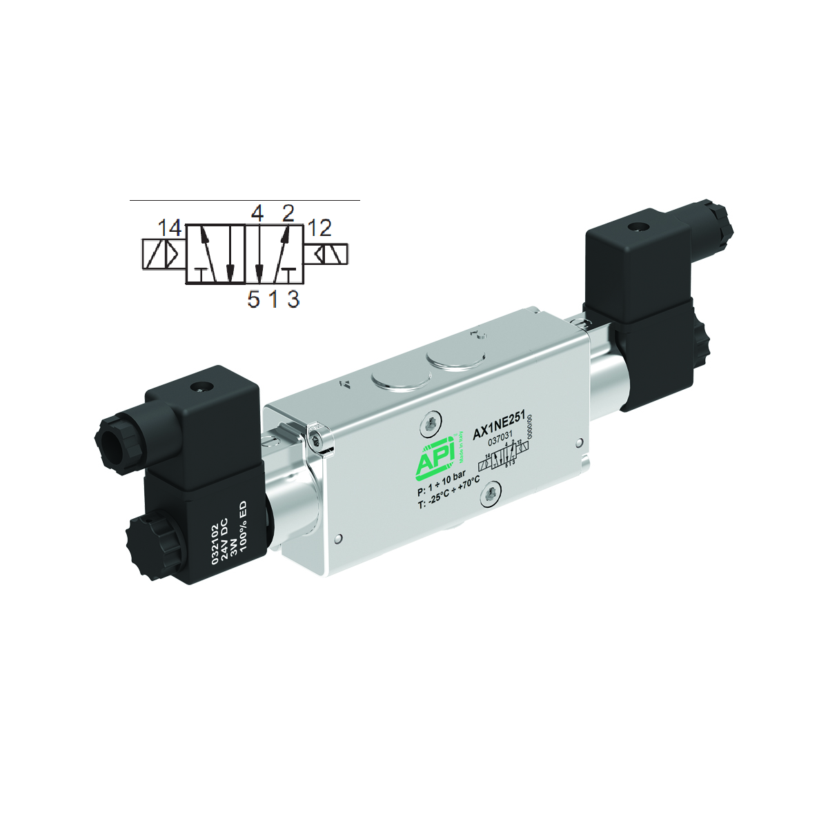 5/2 Differential Solenoid/Solenoid Intrinsic Safety Ex ia Inline NAMUR 1/4" Valve Interface (Electrically Operated)