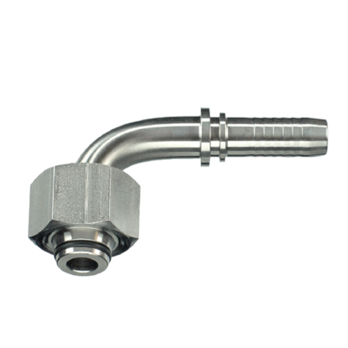 Stainless Steel Metric 90º Swept Female (L Series) Hose Insert For Hose Assembly