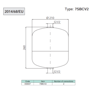 Air Reservoir ø210 x 260 H - G 1/2