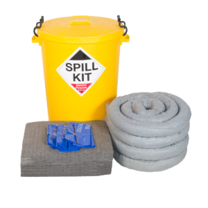 90 Litre Spill Kits - Yellow Plastic Drum