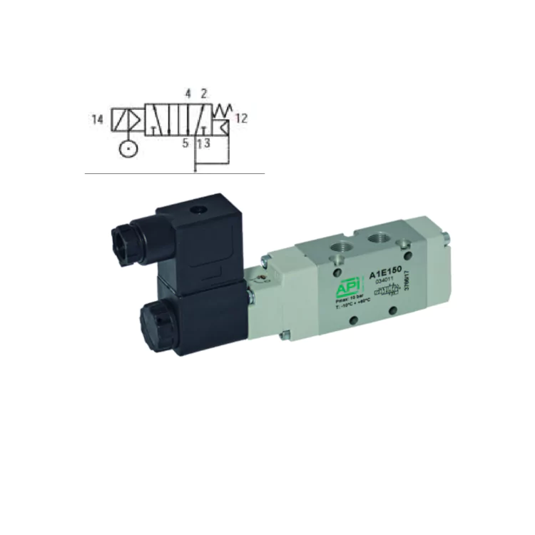 5/2 Solenoid/Spring Air Pilot 1/8" Electrically Operated Valve