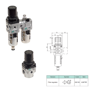 3/8" Filter/Regulator Semi Auto Drain