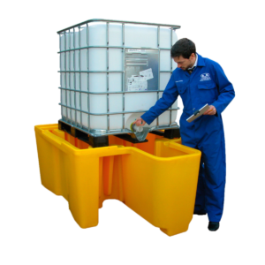 Single IBC Spill Pallet With Integral Dispensing Well