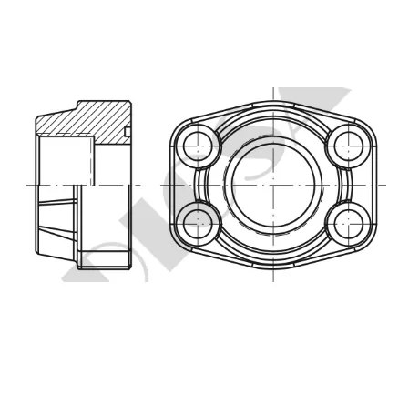 1" NB Socket Weld 6000 Series SAE Flange - O-Ring Face Stainless