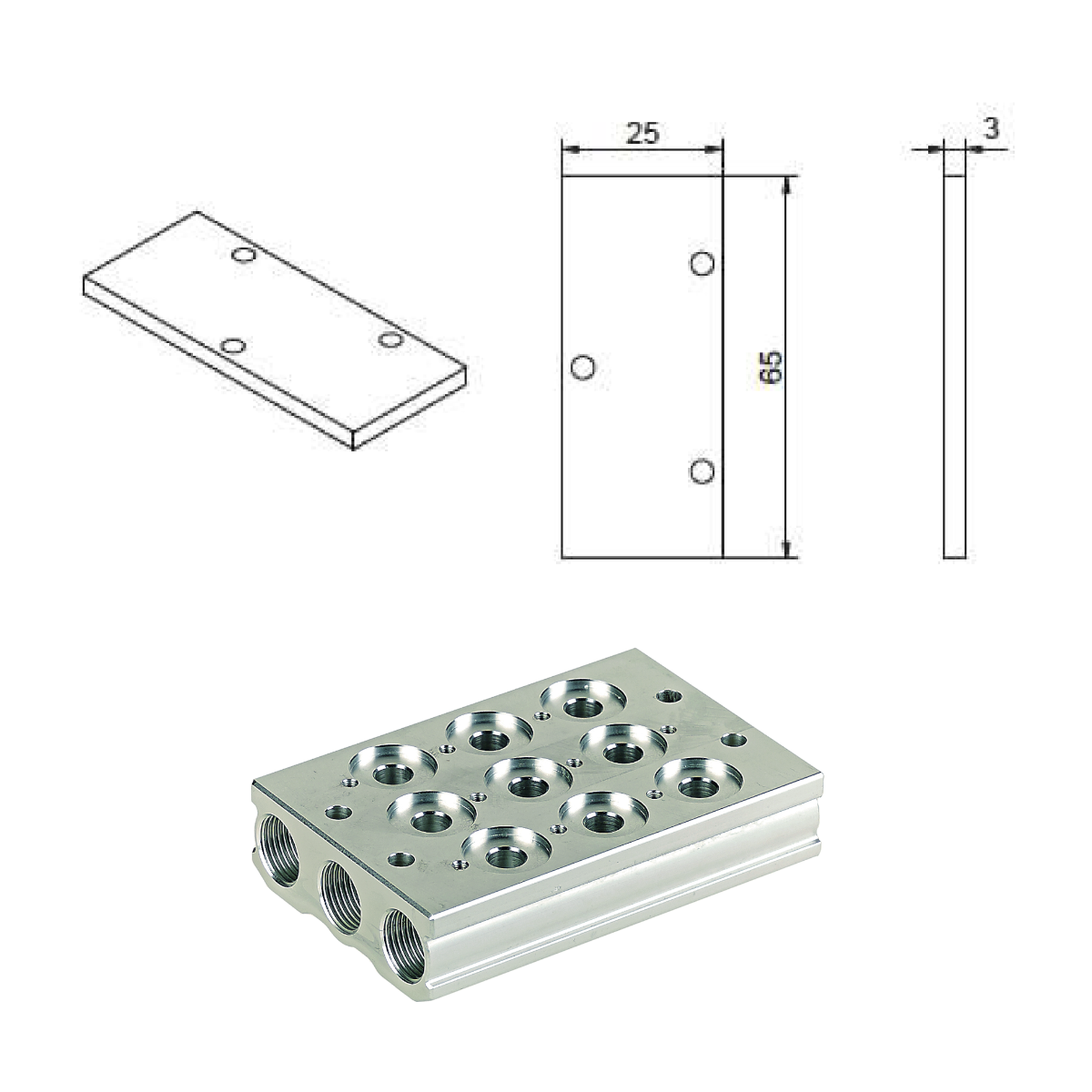 Blanking Plate For 1/4" Sub Base