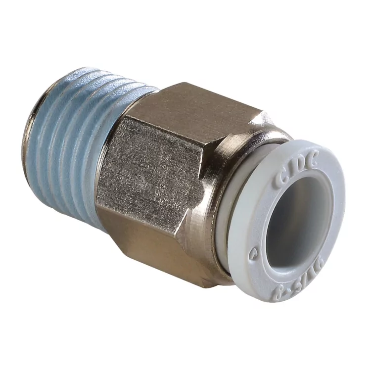 8MM OD X 1/8" BSPT THREAD" M FITTING MALE STRAIGHT WHITE