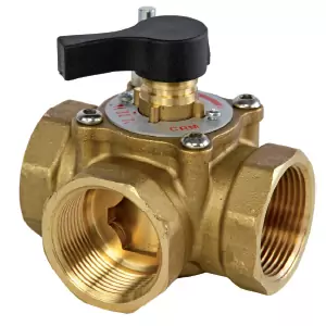 3 Port Rotary Control Brass Valve-1 1/4" CRM32 FFF