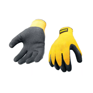 DPG70L Yellow Knit Back Latex Gloves - Large