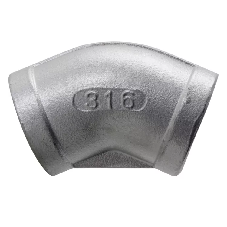 3/8" NPT 45 ELBOW FEMALE/FEMALE 150LB 316 STAINLESS STEEL