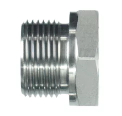 1" BSPP 60 coned male to 1/2" NPT female red adaptor