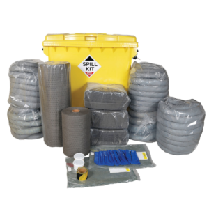 1100 Litre Spill Kits In Wheeled Bin With Plug Rug Drain Covers