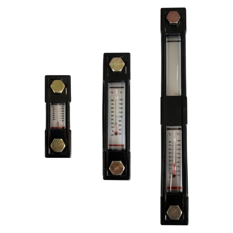 254mm long level gauge with thermometer, M12 bolts