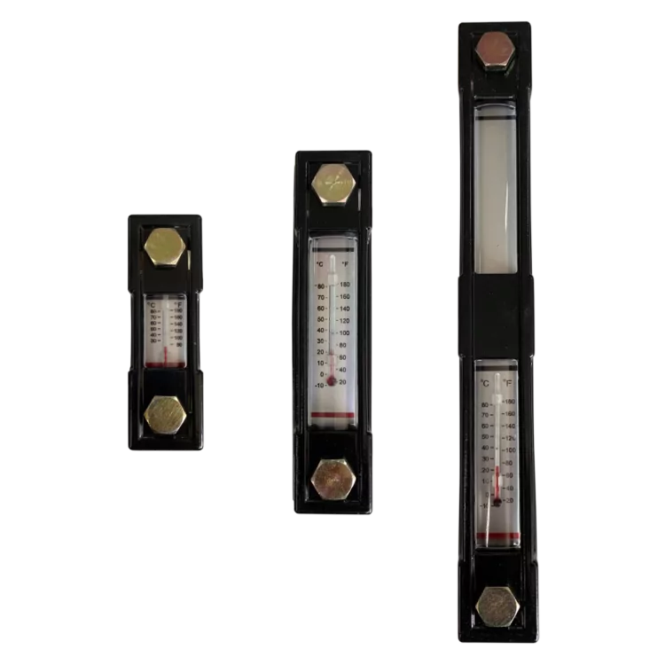 76mm long level gauge with thermometer, M10 bolts