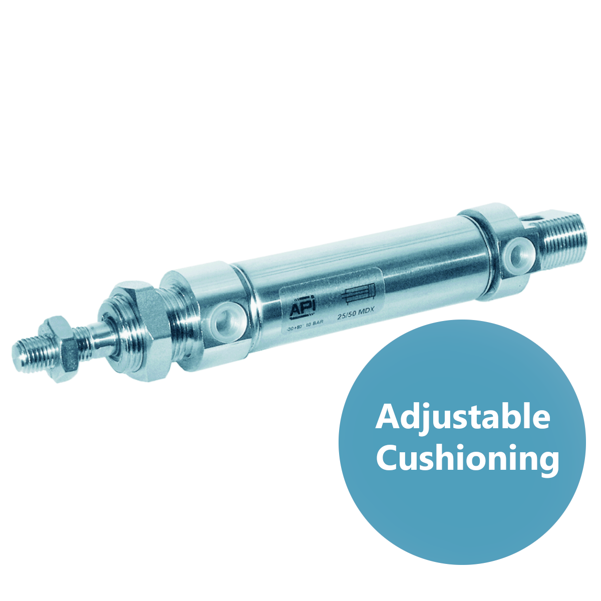 20mm Bore / 80mm Adjustable Stroke Stainless Steel Double Acting Cylinder ISO 6435