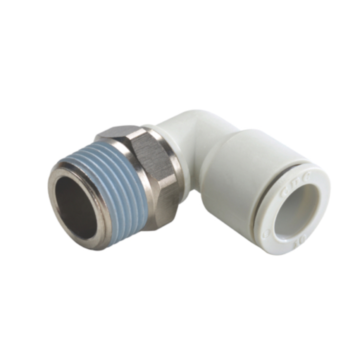 4MM OD X 3/8"" BSPT THREAD" M FITTING MALE ELBOW WHITE