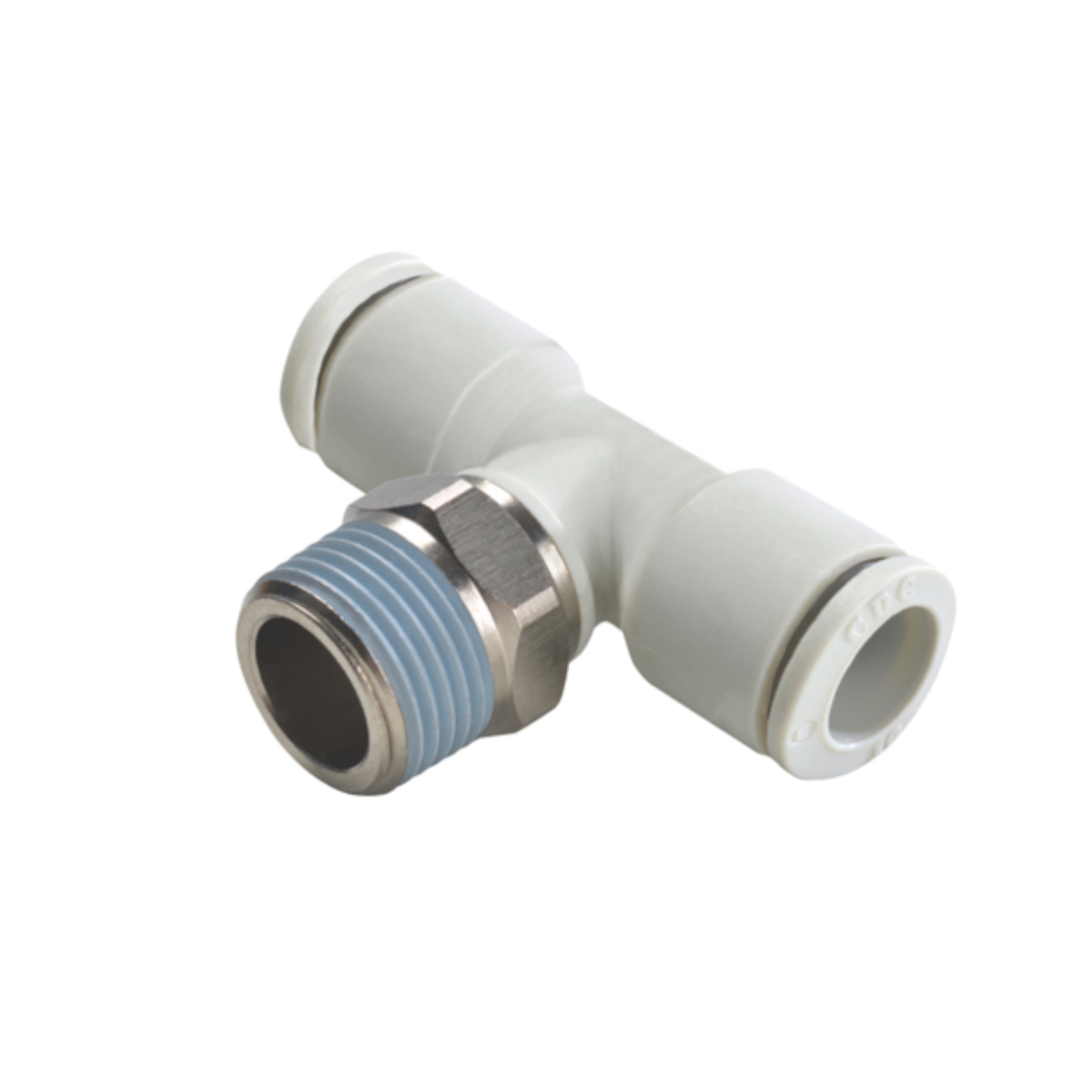 10MM OD X 1/2" BSPT THREAD" M FITTING MALE BRANCH TEE WHTE