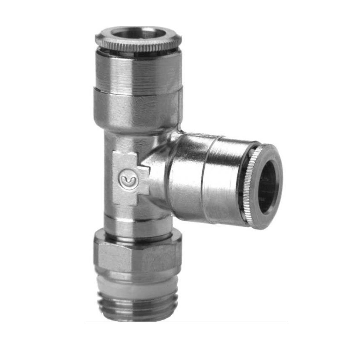 4mm x 1/4" KELM Male Centre Leg Swivel Tee Pneumatic Push In Fitting #4A180 