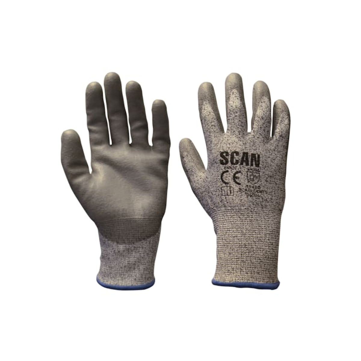 Grey PU Coated Cut 5 Gloves - Medium (Size 8)