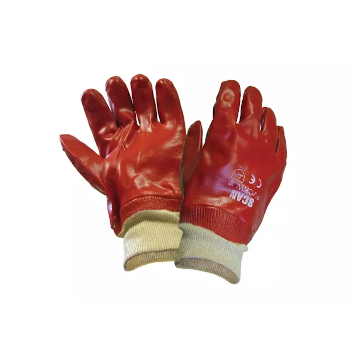 PVC Knitwrist Gloves - Large (Size 9)