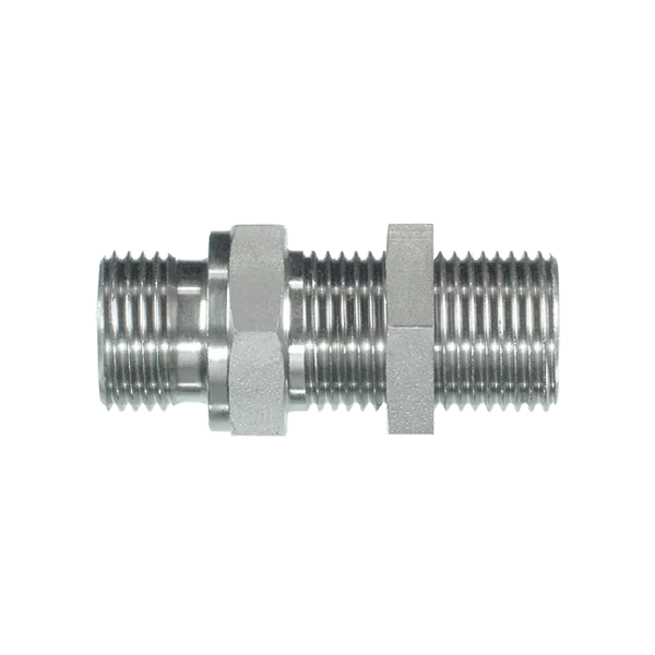 1/4" BSPP bulkhead adapter complete with locknut BS 5200