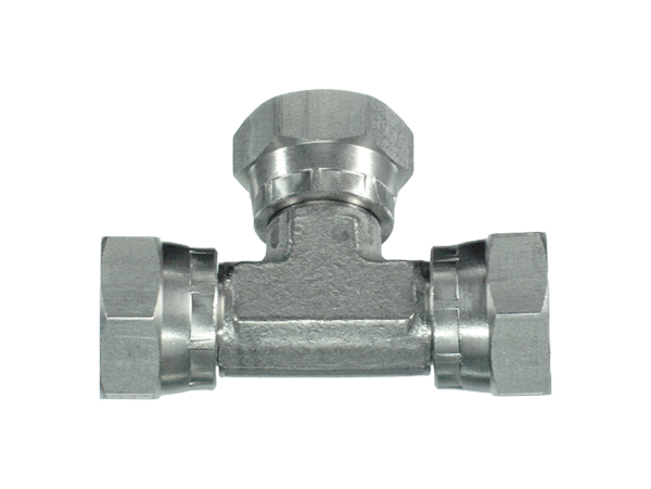 3/4" BSPP 60° coned all female swivel Tee BS 5200