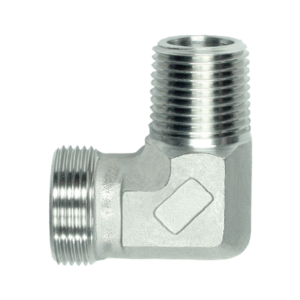 Stainless Steel BSP Male - BSPT Male 90° Elbow Adaptors