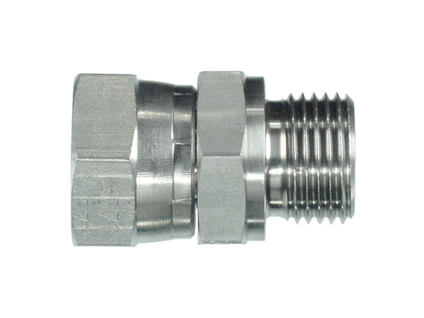 3/4 In. Male NPT X 3/4 In. Female 37 Degree JIC Swivel - Straight Connector - 316 Stainless Steel Pipe Swivel Adapter