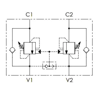 3/8" BSP Dual Over Centre Valve - 60 to 350 Bar adjustable range - Image 2
