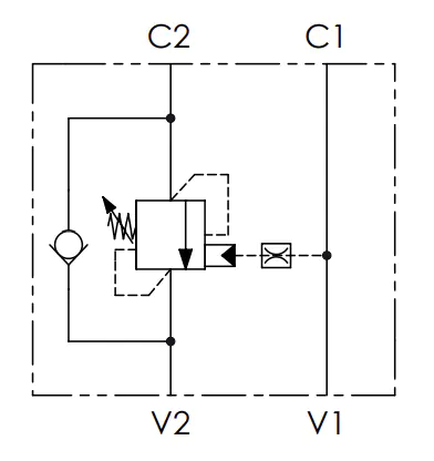 1/2" BSP Single Over Centre Valve - 30 to 210 bar adjustment - Image 2