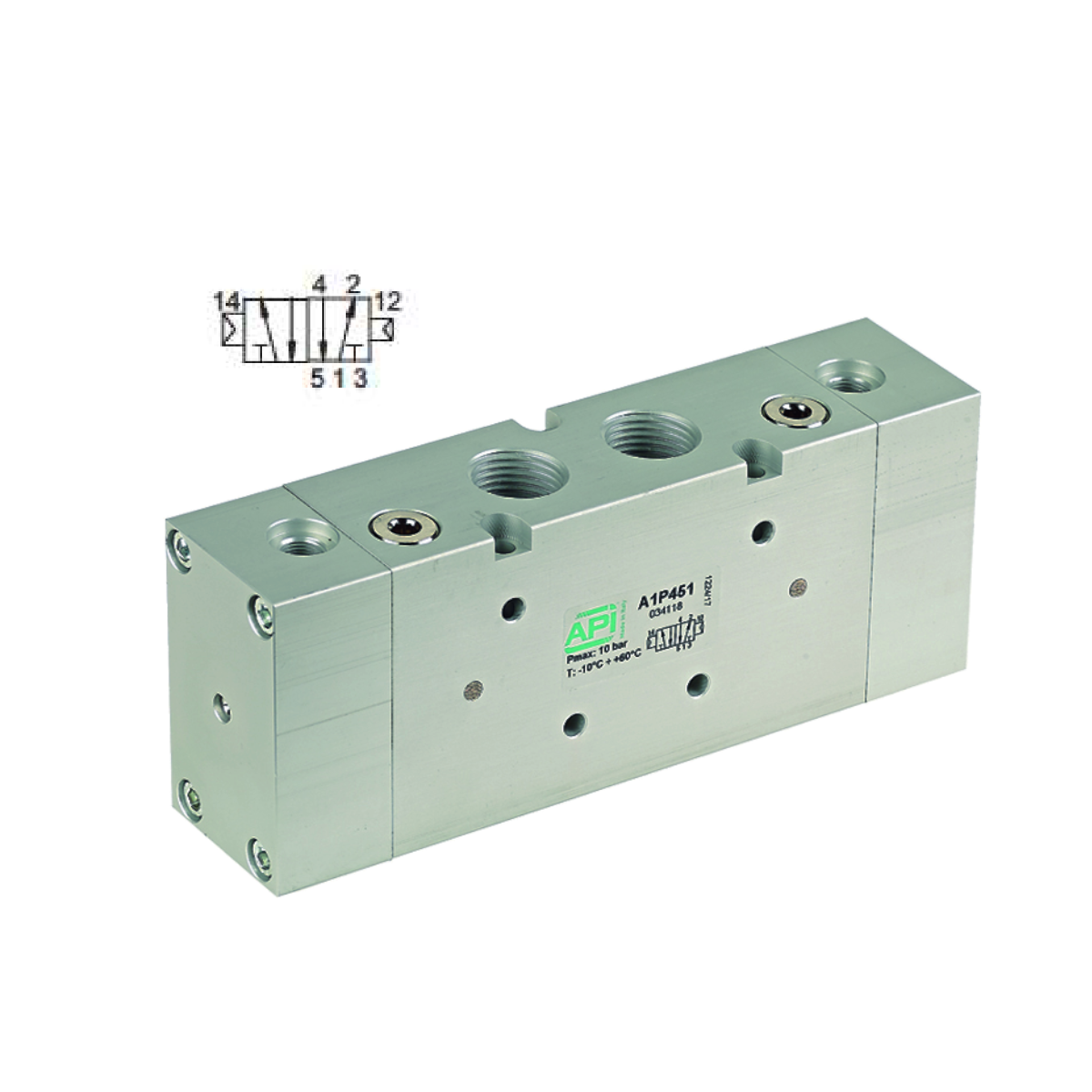 1/2" 5/2 Pilot/Pilot Differential Pneumatically Operated Valve