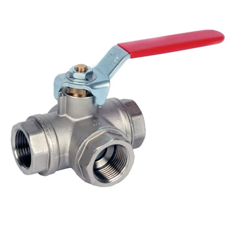3/4" L Port PN32 Brass 3 Way Ball Valve