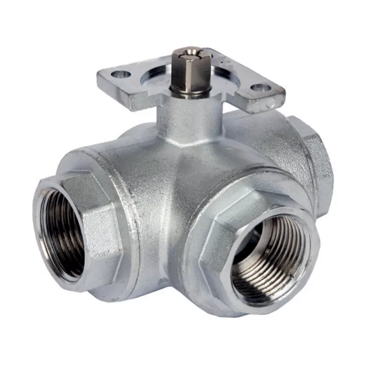 1/2" L Port PN30 Brass 3 Way Ball Valve