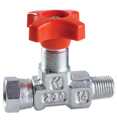 Angled Gauge Isolator Needle Valve With Swivel Female Connection