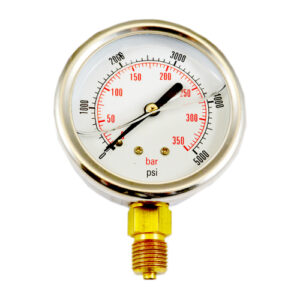 63mm Dial Pressure Gauge Bottom Entry Glycerine Filled