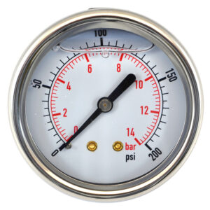 0-1800 PSI Pressure Gauge Glycerine Filled 63mm 0.120 Bar Pressure 1/4 Bottom 