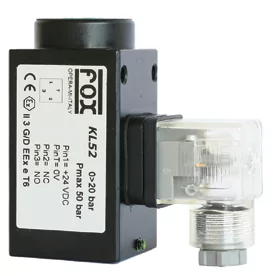 0 > 20 Bar Switching Pressure Range - 50 Bar Max